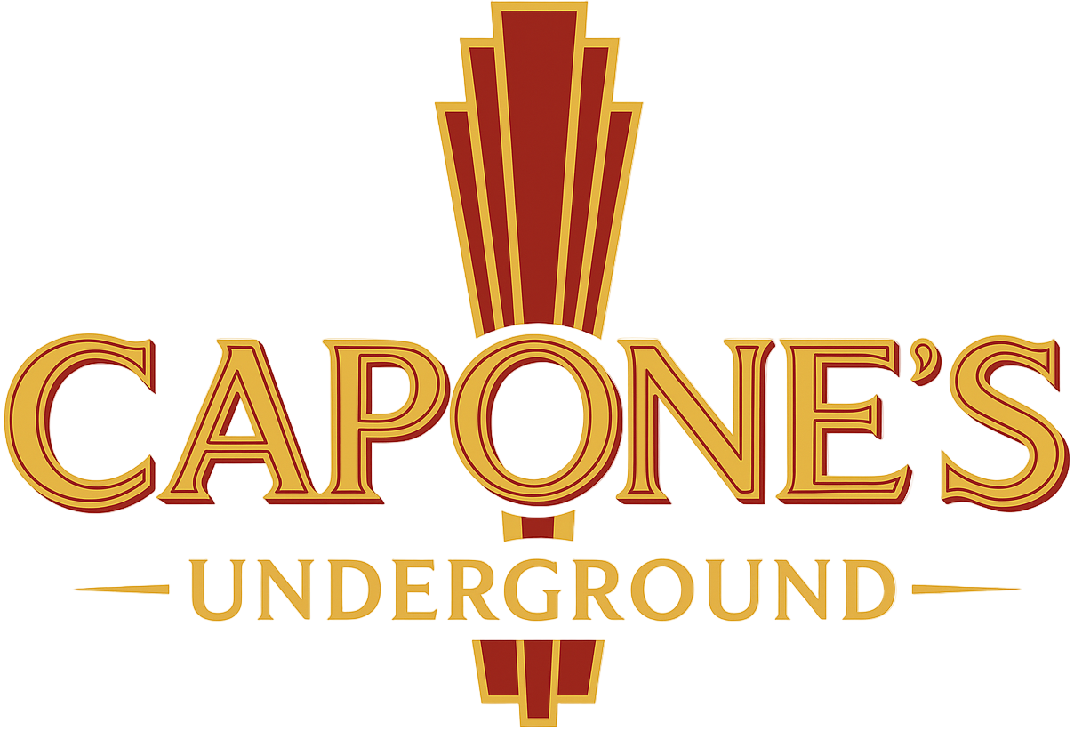 Logo of Capone's Underground with a stylized design on a white background