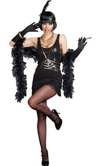 Women in Black Flapper costume 