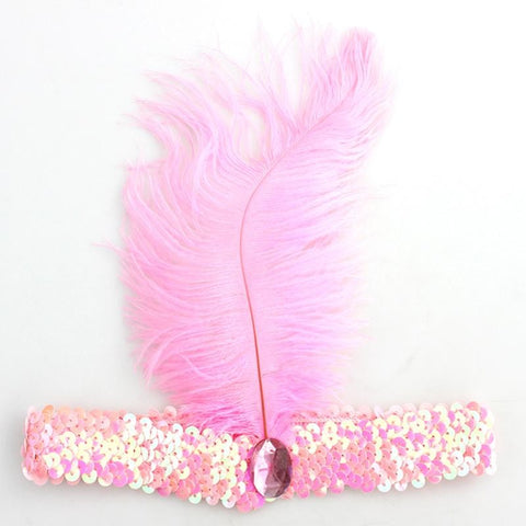 Pink Sequin Flapper Headband